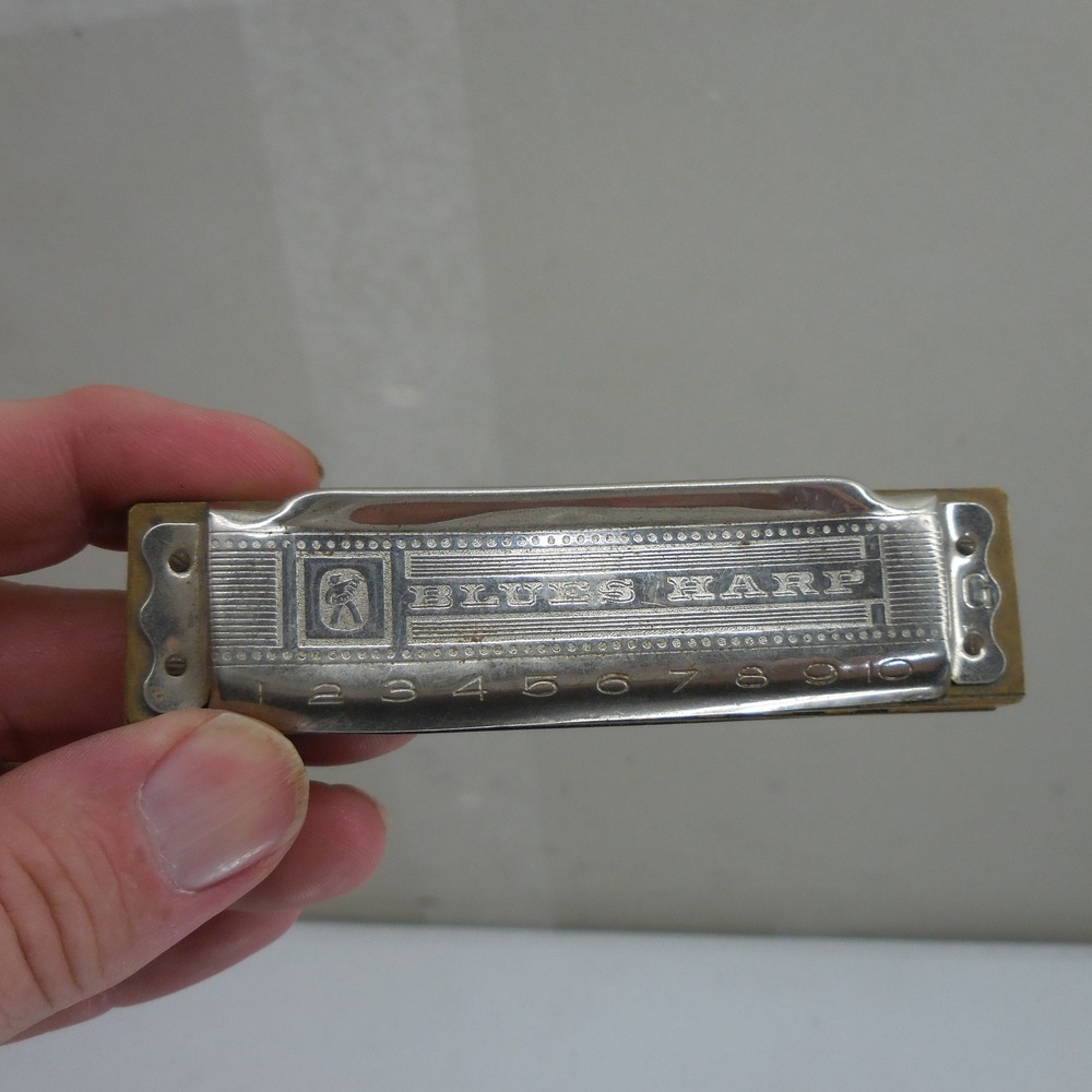 Vintage M Hohner Blues Harp Harmonica Key of G Germany & Pepita Harmonica Lot